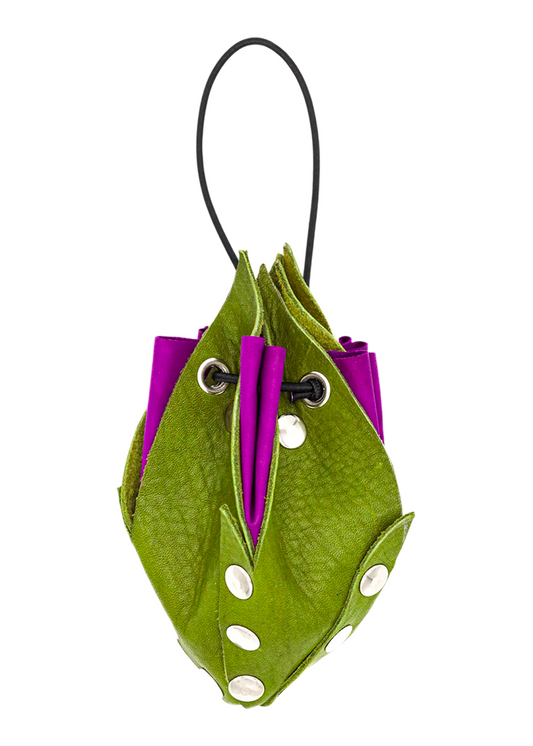 Leather Rosebud Pouch