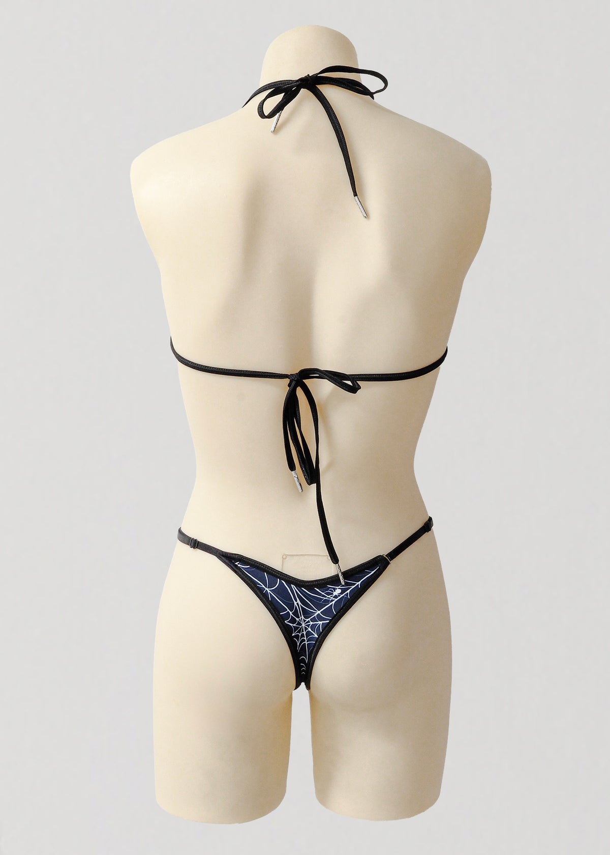 Micro Triangle Bikini Set- Black/ White Spiderweb