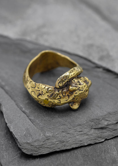 14k gold plated leopard ring
