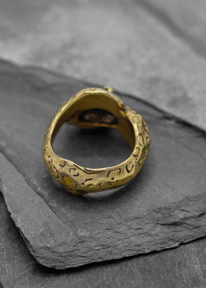 14k gold plated leopard ring