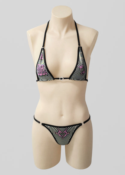 Micro Triangle Bikini Set- Pink Hypnosis