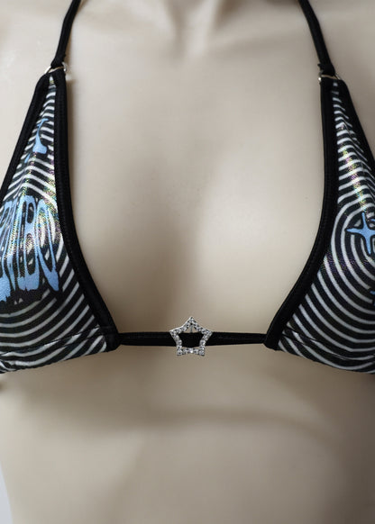 Micro Triangle Bikini Set- Blue Hypnosis