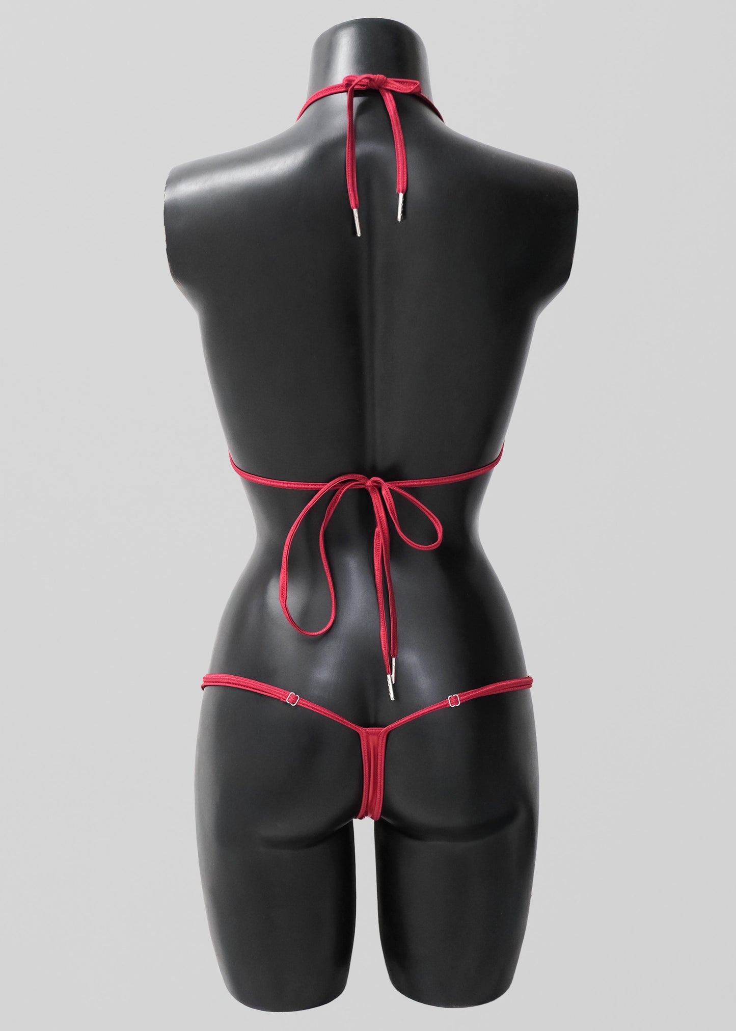 Micro Triangle Bikini Set- Red PVC