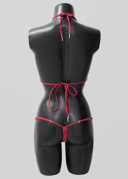Micro Triangle Bikini Set- Red PVC