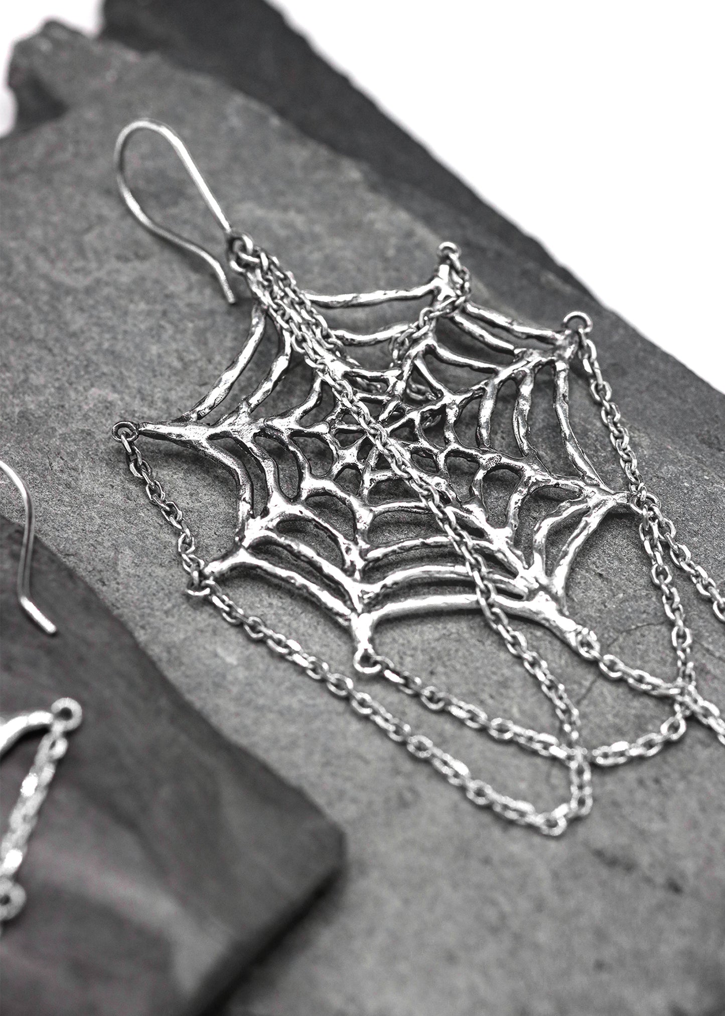 Chain Spiderweb Earrings- one of a kind