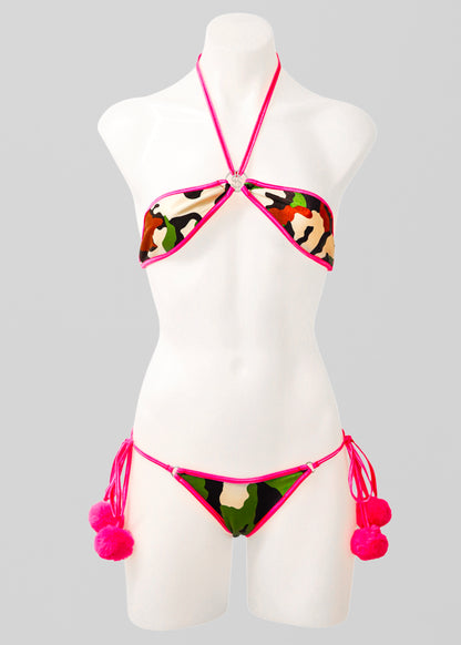 McBling Hustler Camo Print Micro Bikini