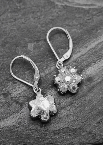 Sterling silver flower charm earrings