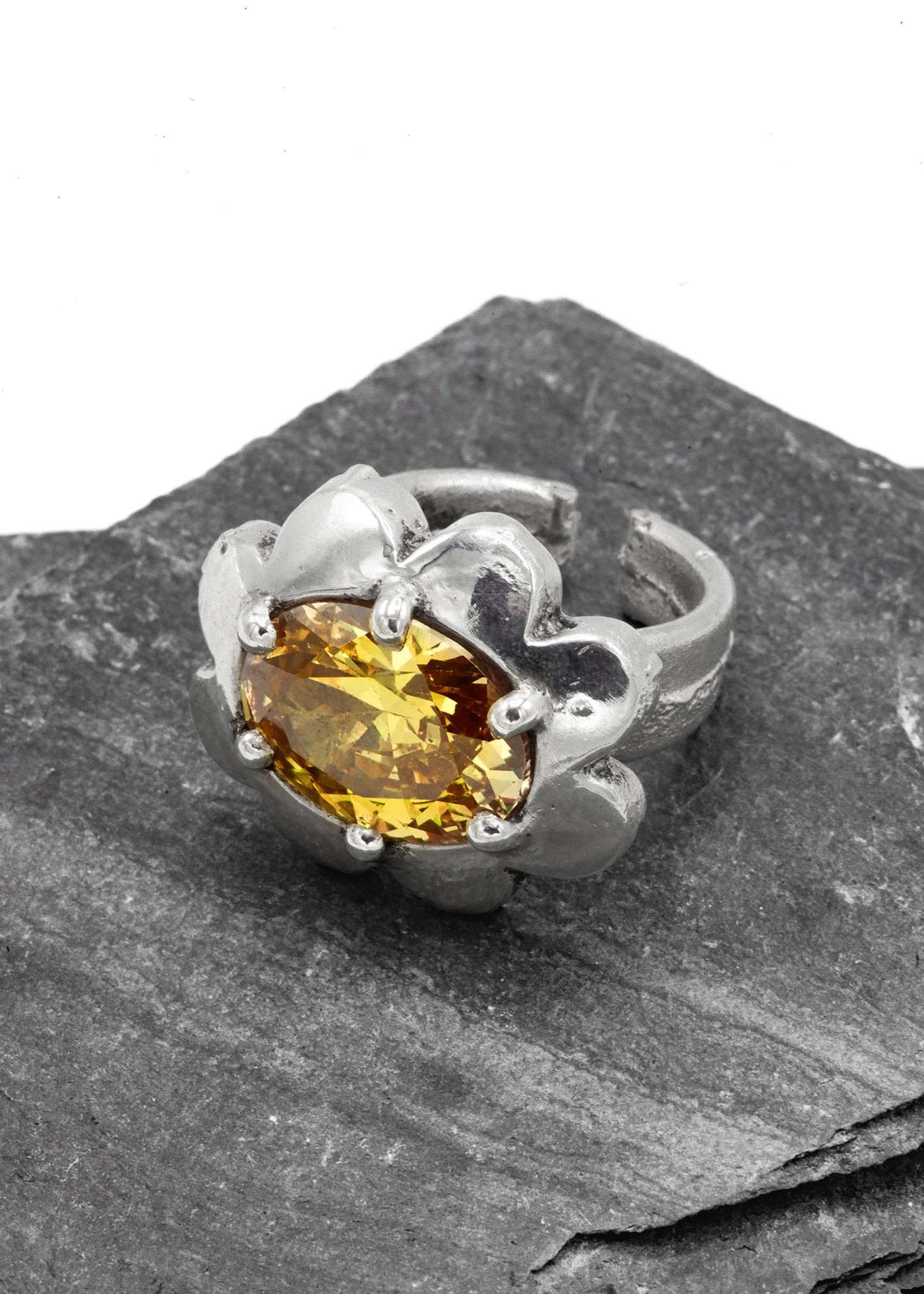 Citrine Sunflower ring