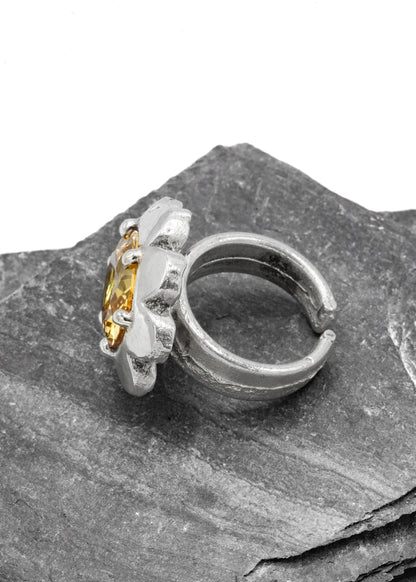 Citrine Sunflower ring