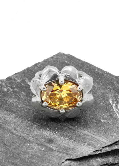 Citrine Sunflower ring