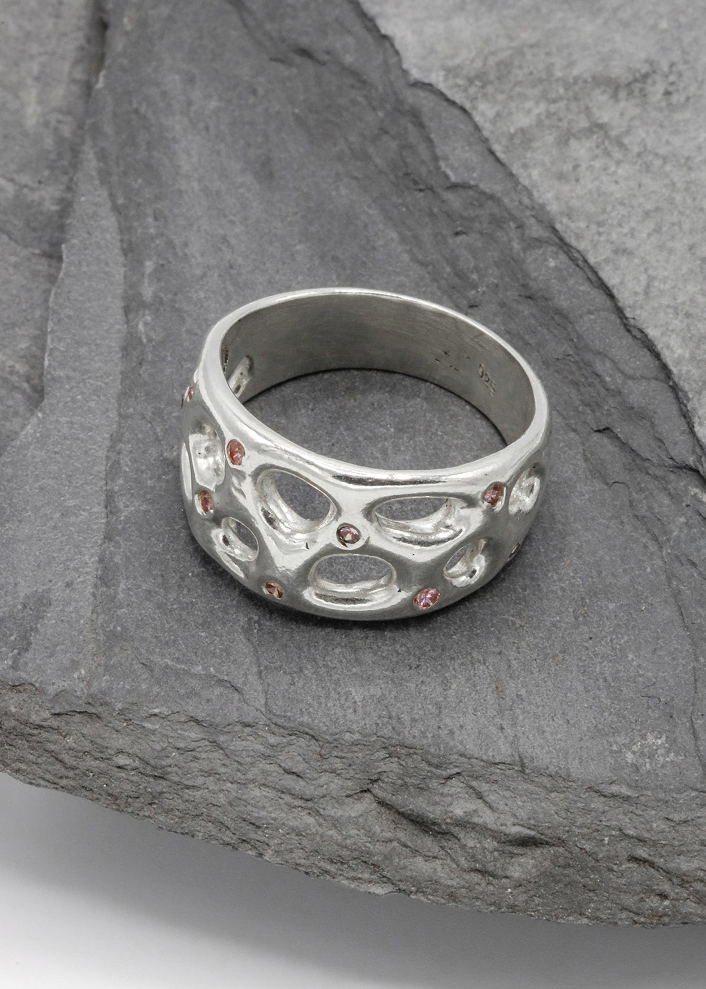 Mortar Ring- Pink CZ