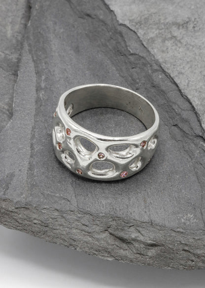 Mortar Ring- Pink CZ