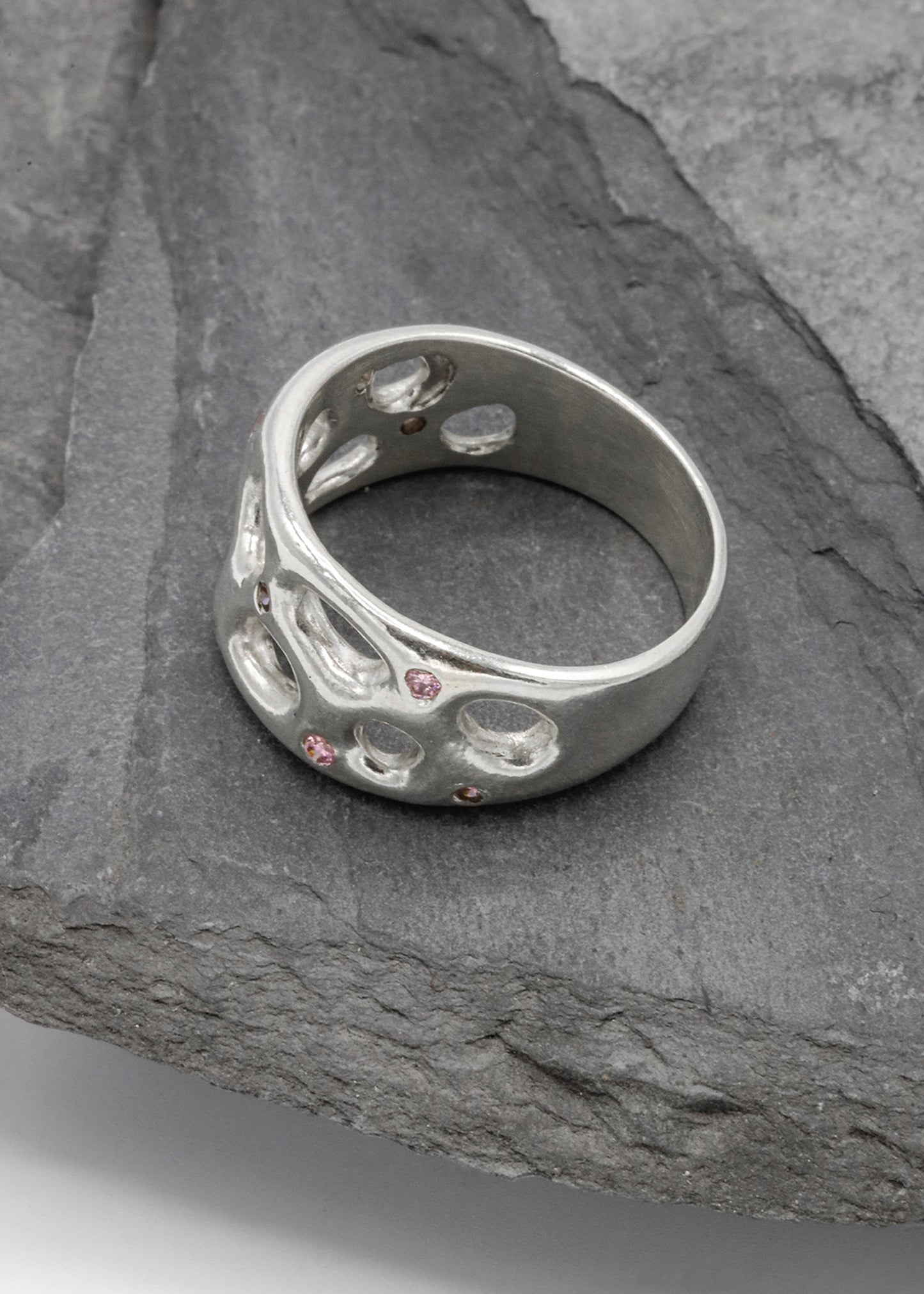 Mortar Ring- Pink CZ
