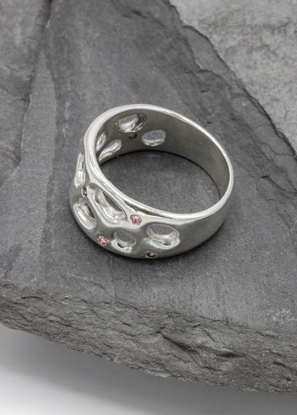 Mortar Ring- Pink CZ