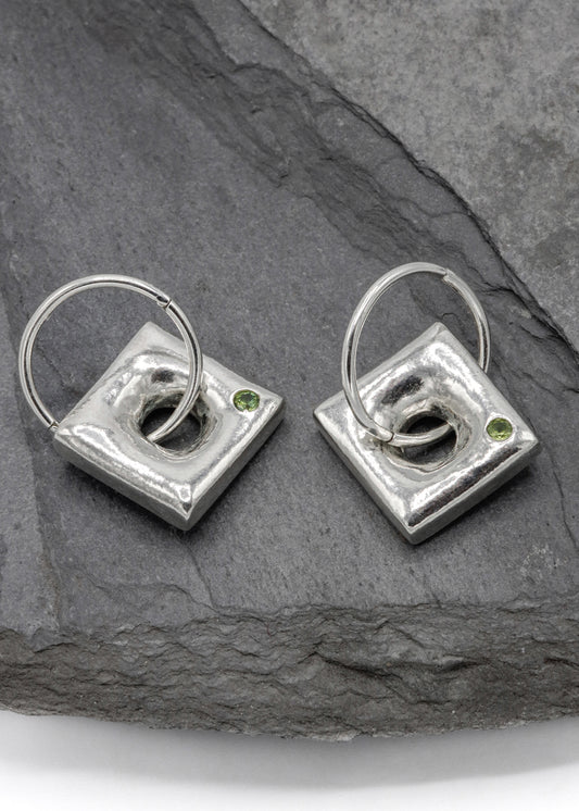 Green sapphire earrings