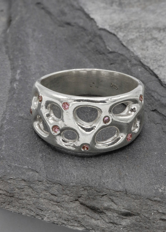 Mortar Ring- Pink CZ