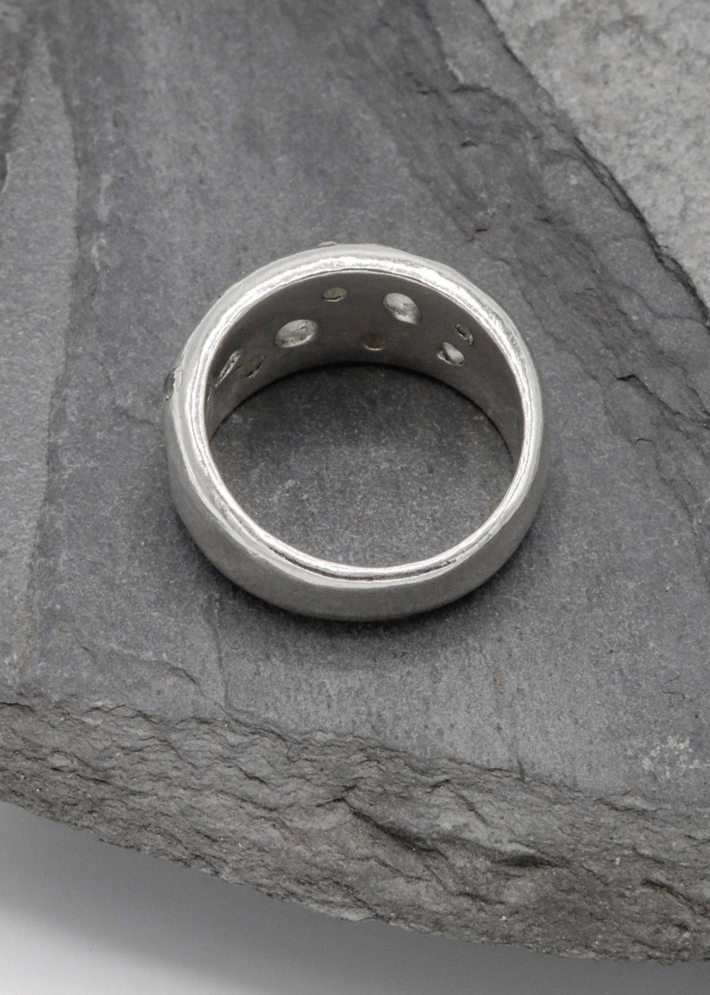 Mortar Ring- Green Sapphires