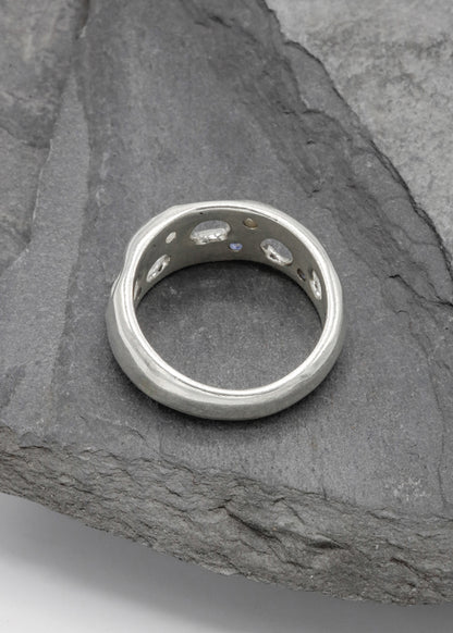 Mortar Ring- Blue/ White Sapphires