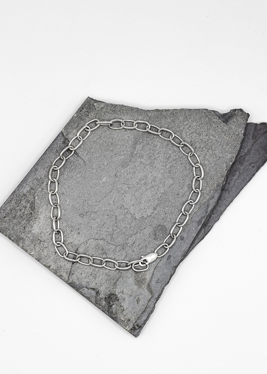 Handmade sterling silver chain bracelet