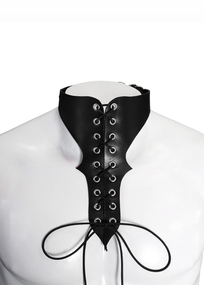 Viper Lace Up Leather Choker