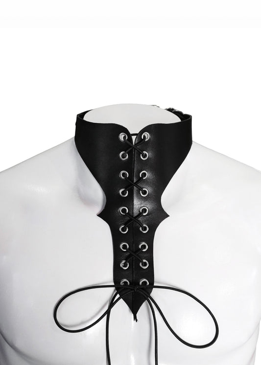 Viper Lace Up Leather Choker