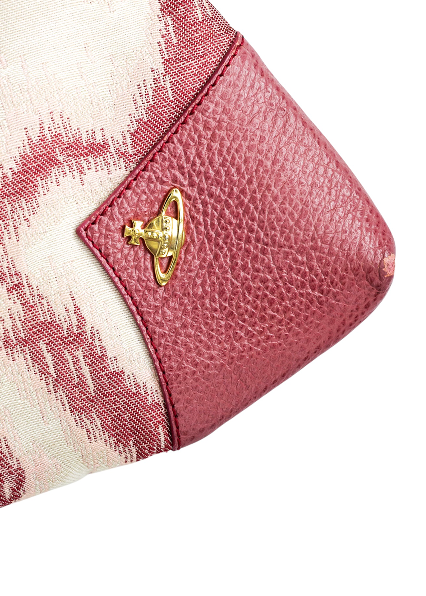 90s vintage pink jacquard leopard print bag with circular handle