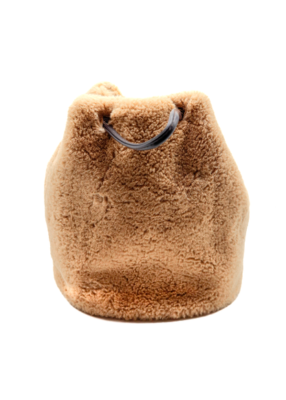 Faux fur mini bucket bag
