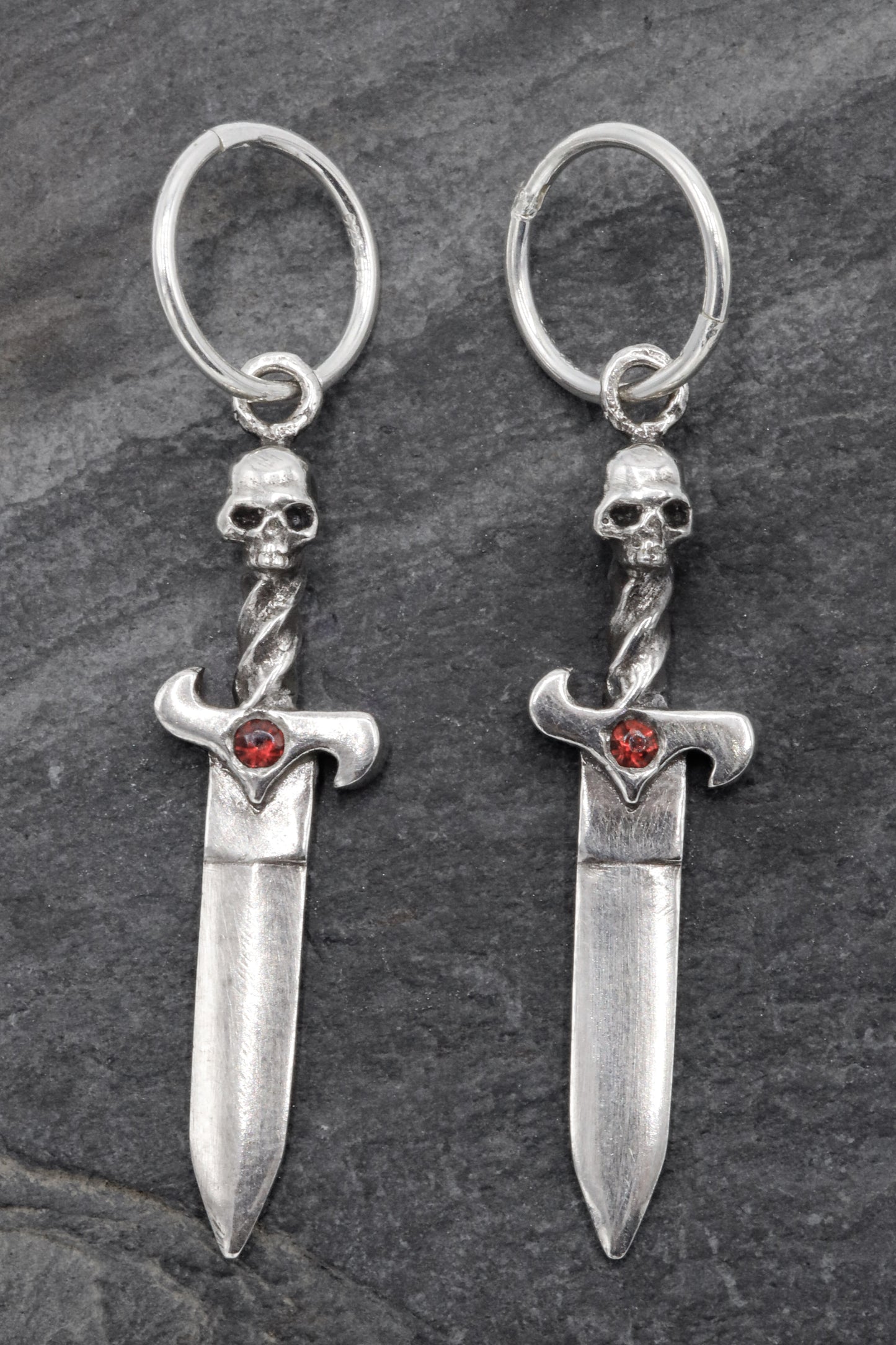 Skull Dagger Earrings- sterling silver