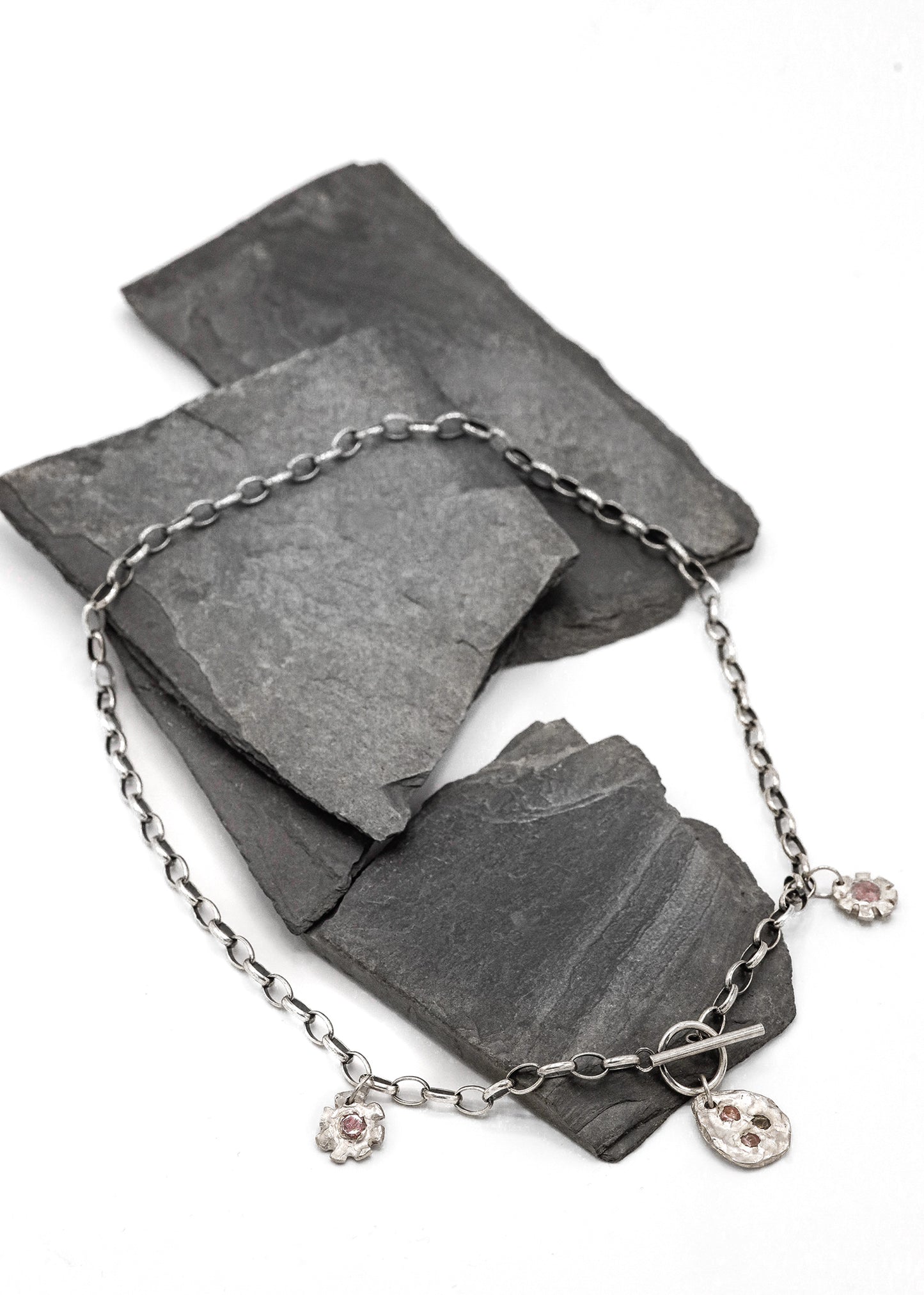 Tri-charm sapphire necklace