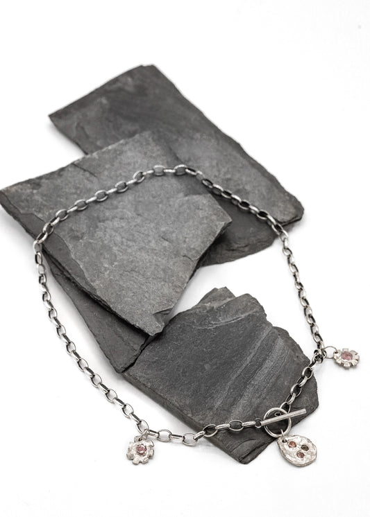 Tri-charm sapphire necklace