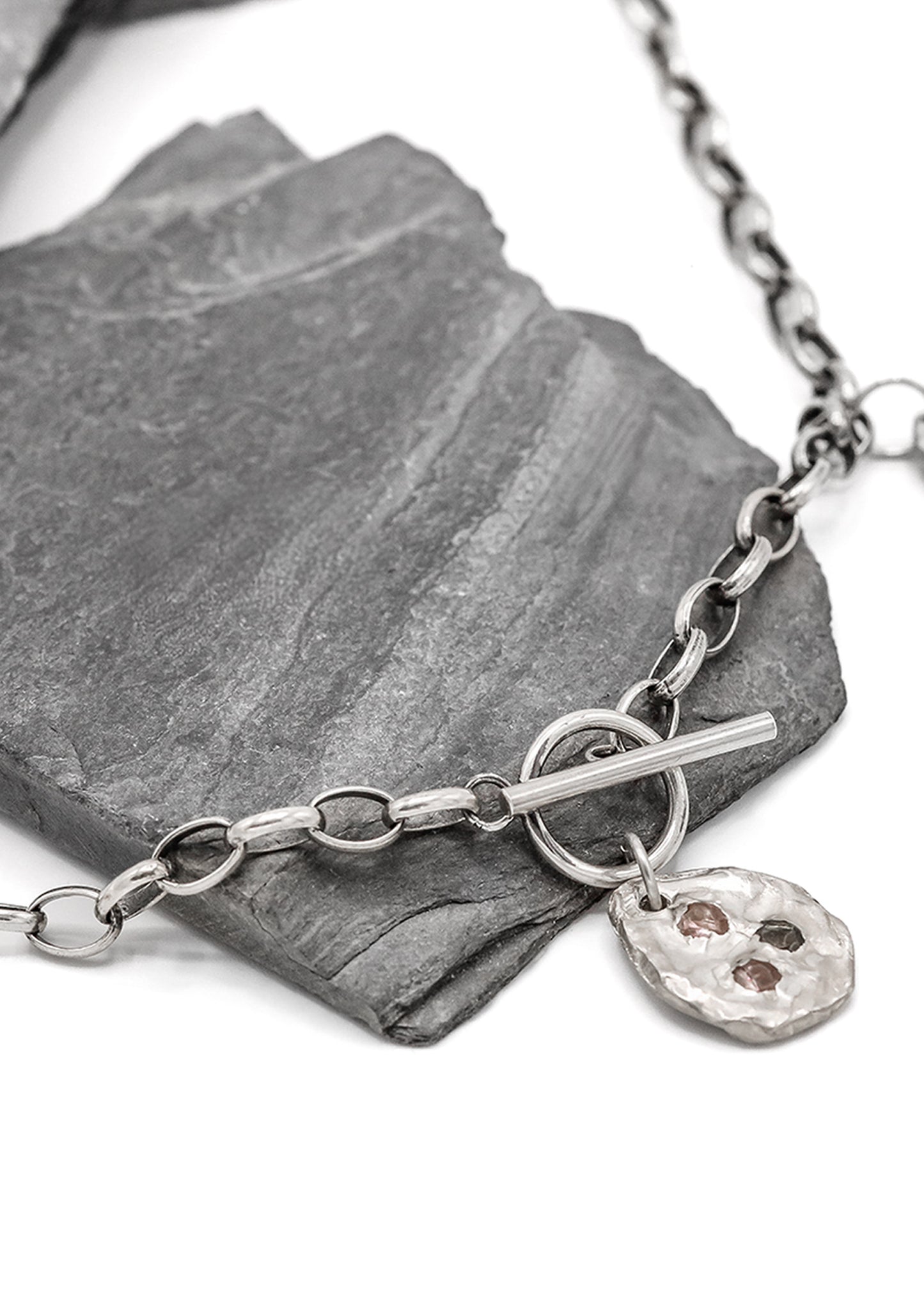 Tri-charm sapphire necklace