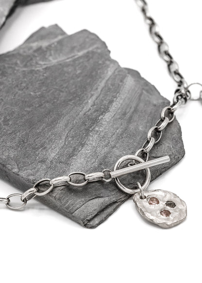 Tri-charm sapphire necklace