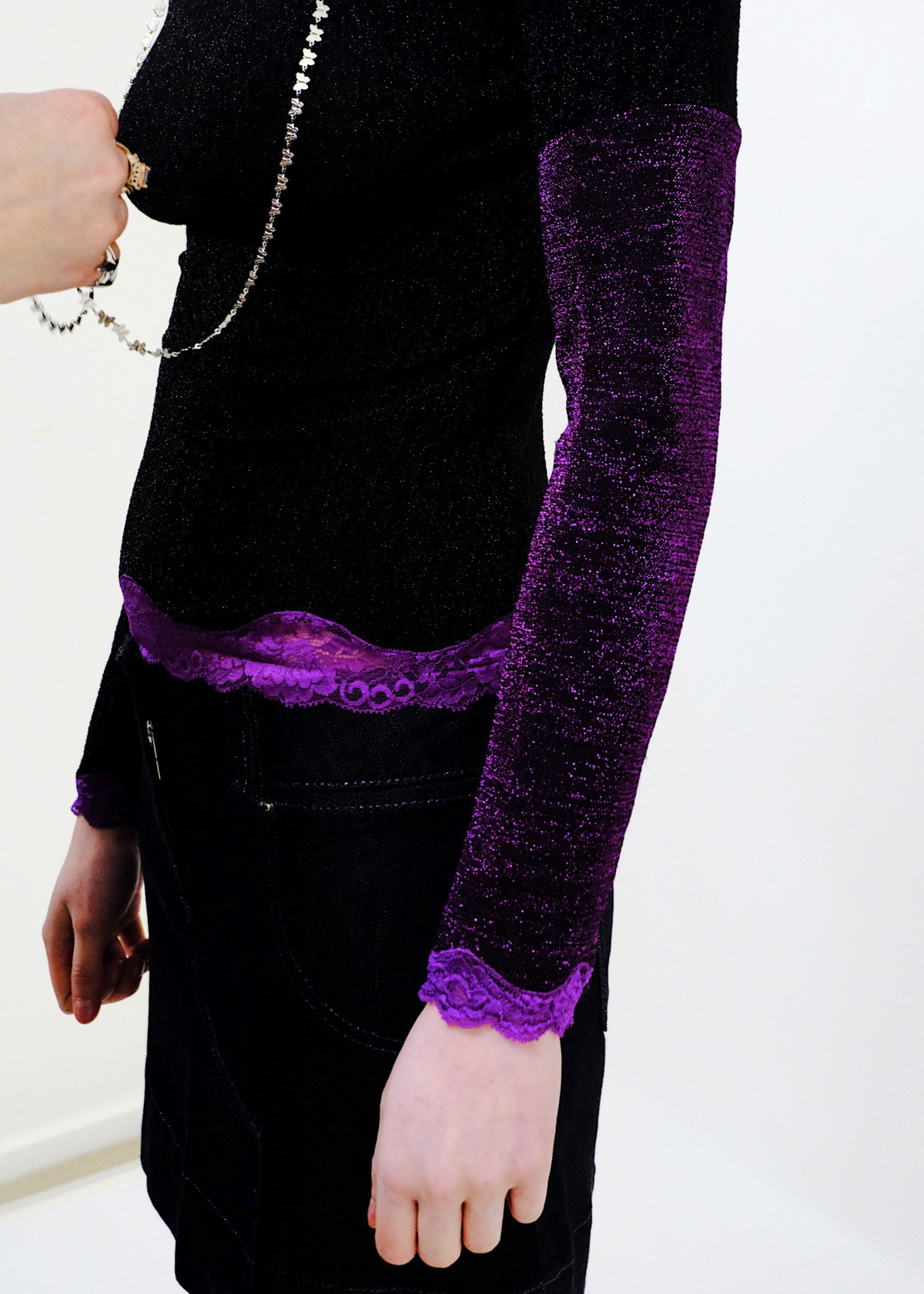 'Butterfly and Love Chain Lace Top'