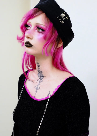 'Butterfly and Love Chain Lace Top'