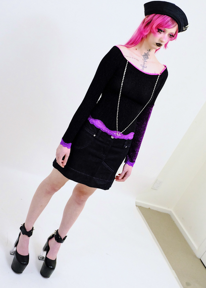 'Butterfly and Love Chain Lace Top'