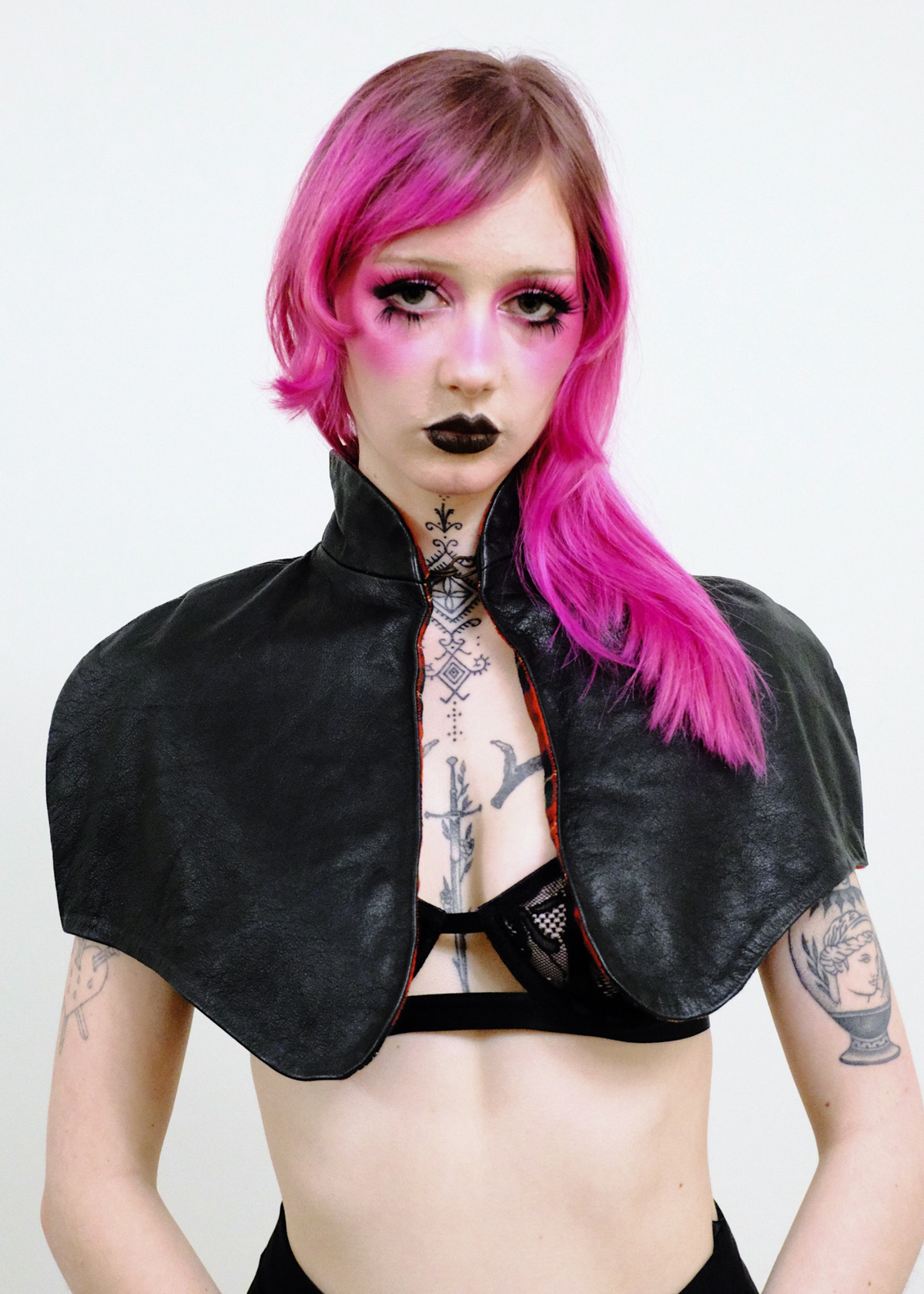 Leather Capelet- Runway Sample 1 of 2