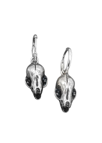 Rune Bat Skull Hoop Earring