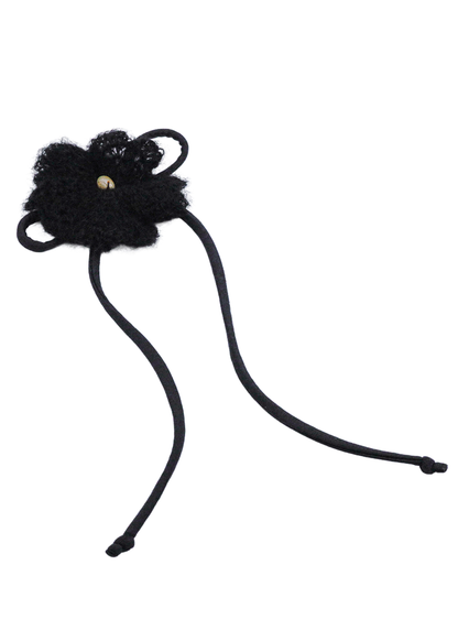 Tie Up Waterlily Necklace- black