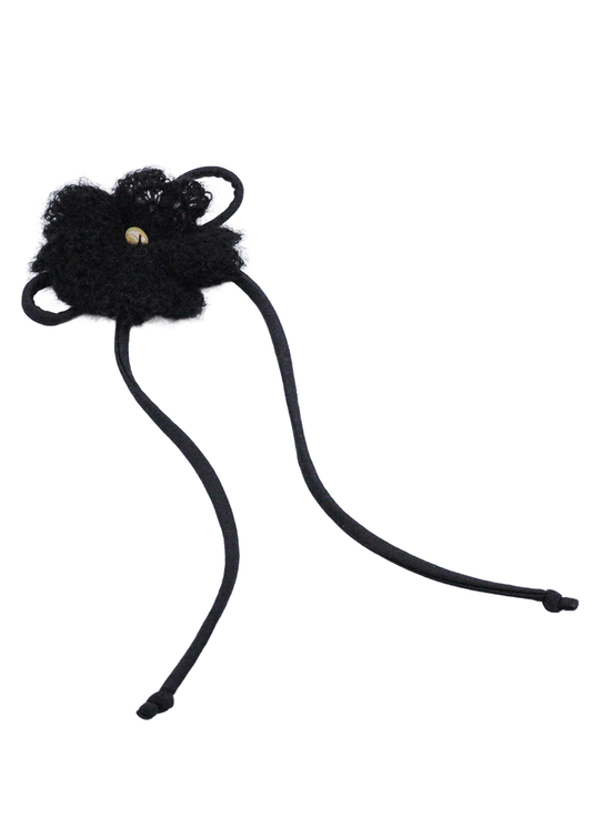 Tie Up Waterlily Necklace- black