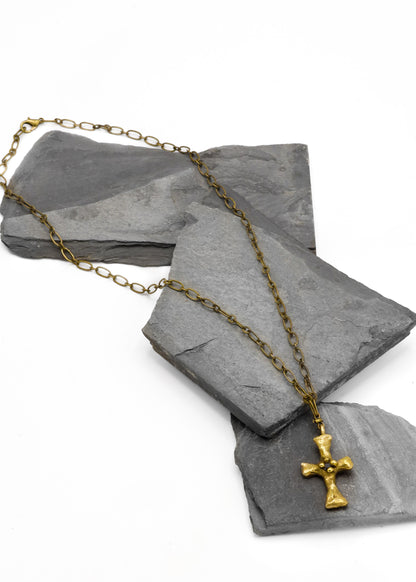 Brass Cross Necklace