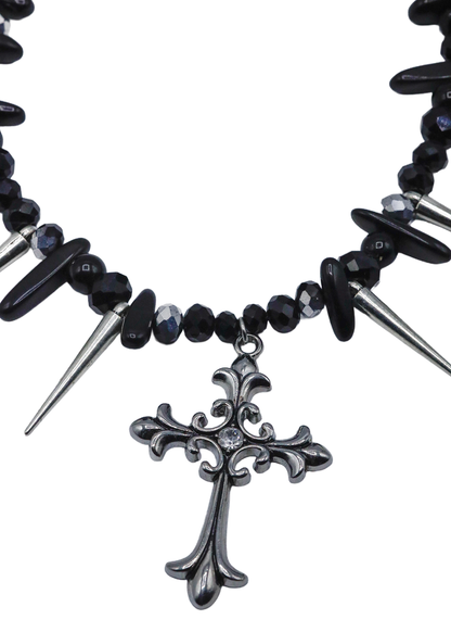 Beaded cross necklace