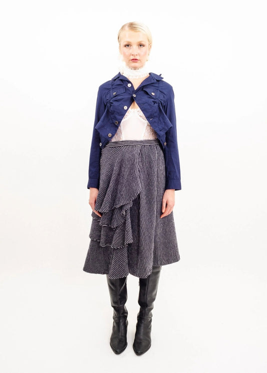 Comme des Garçons AD2007 Felted wool asymmetric ruffle skirt