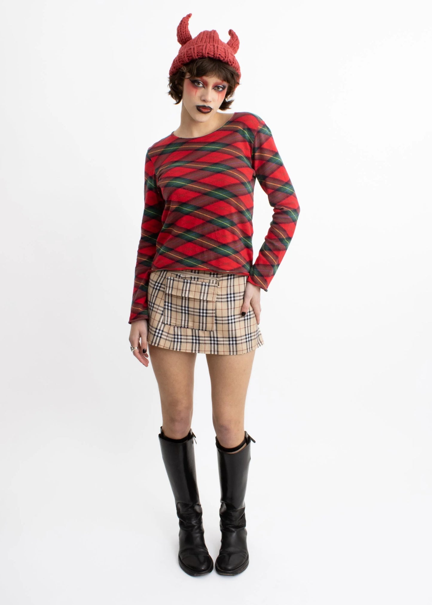 Comme des Garçons AD2010 tartan knit jumper