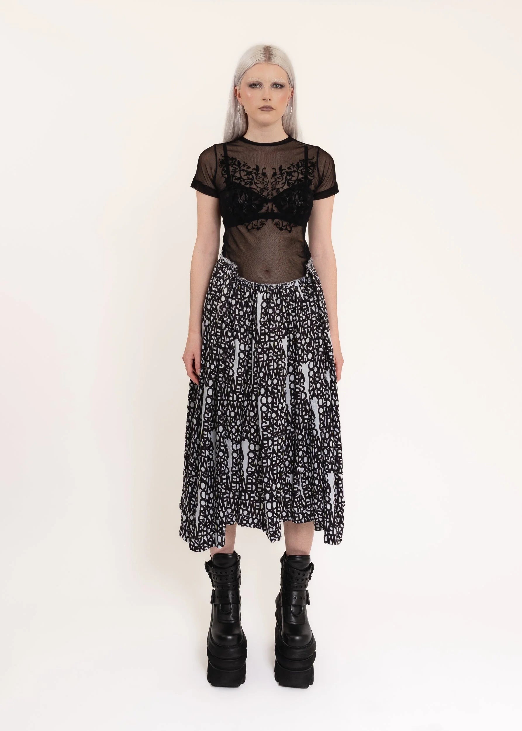 Comme des Garçons AD2018 Graffiti print skirt