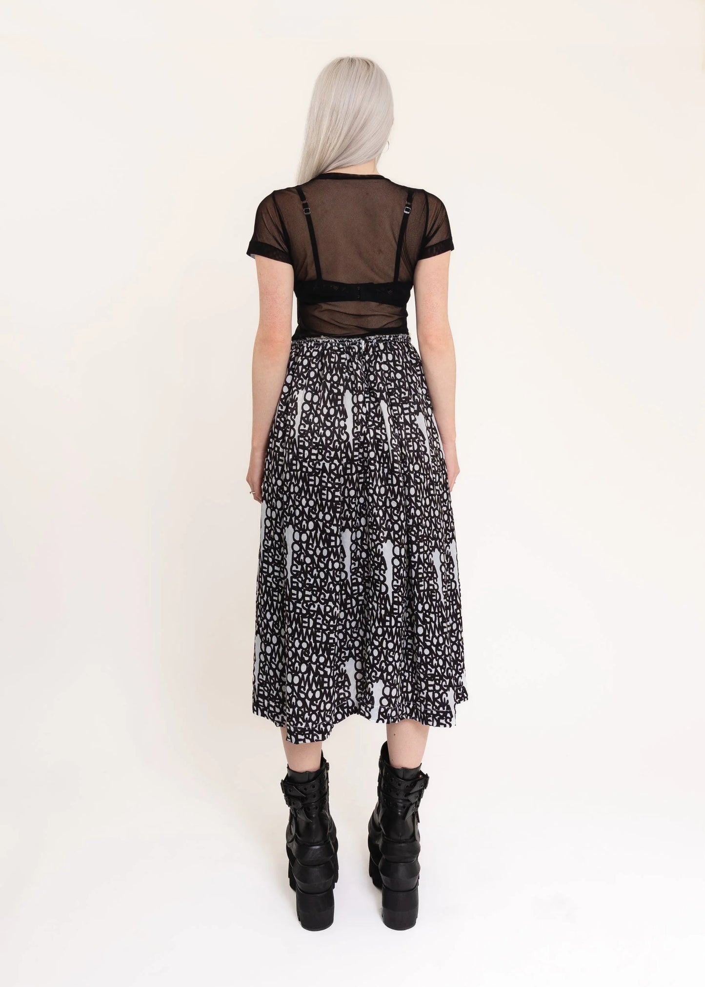 Comme des Garçons AD2018 Graffiti print skirt