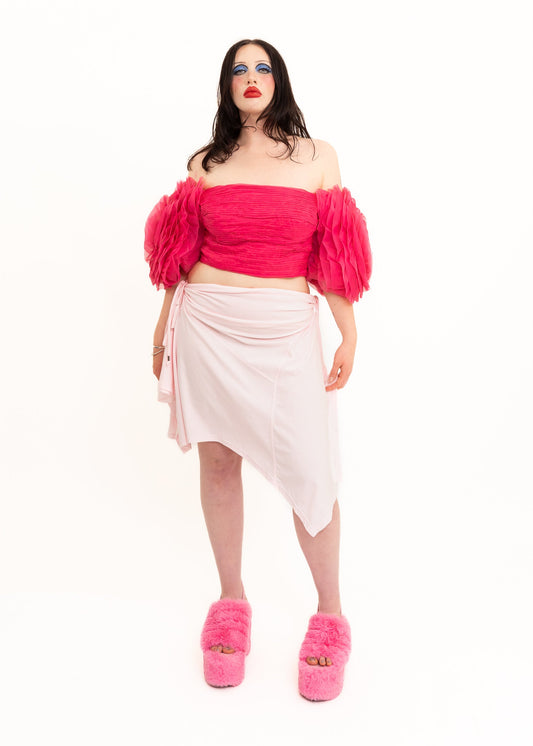 Aje Amour rosette sleeve bustier top Bizarre Bazaar