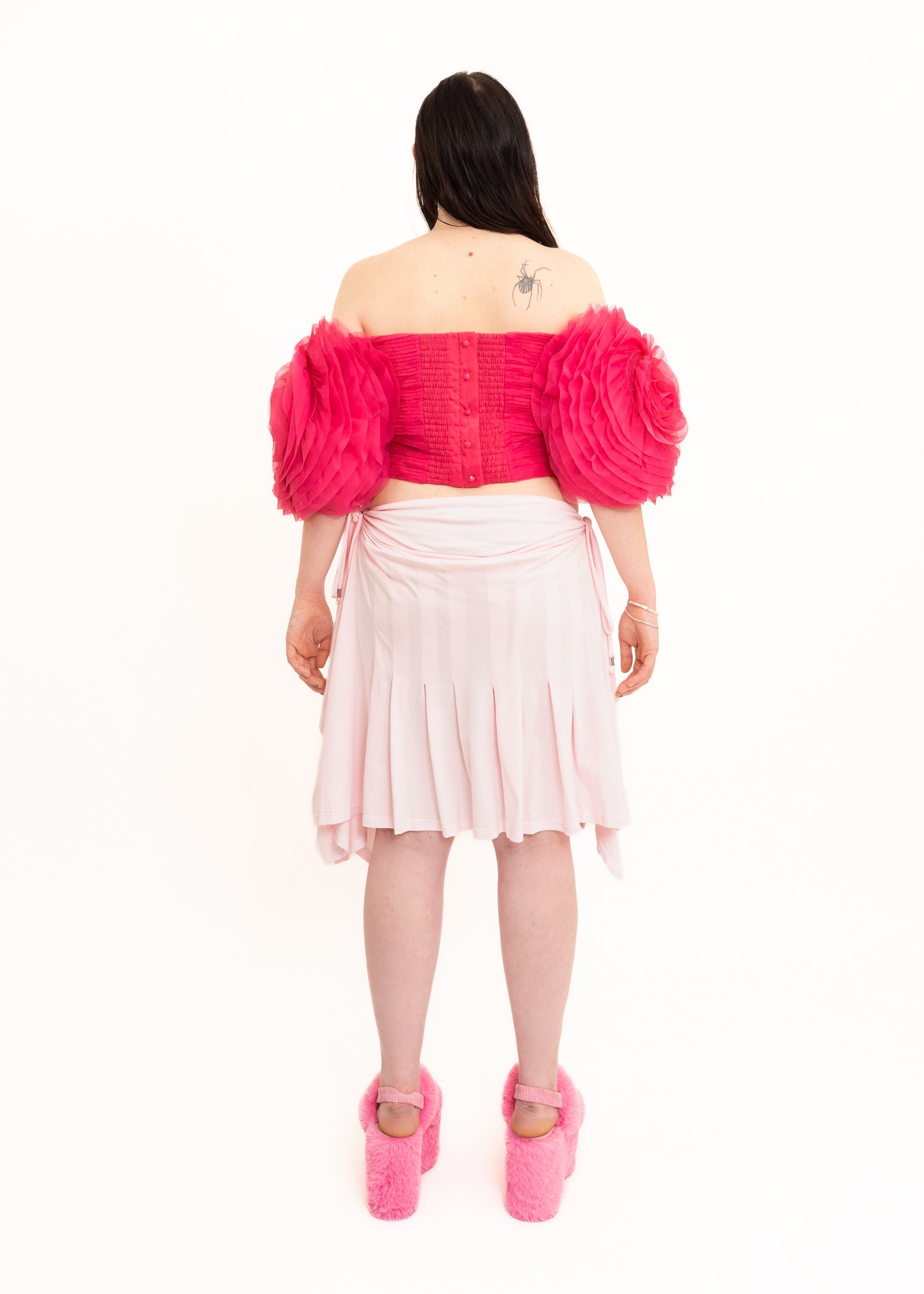 Aje Amour rosette sleeve bustier top Bizarre Bazaar