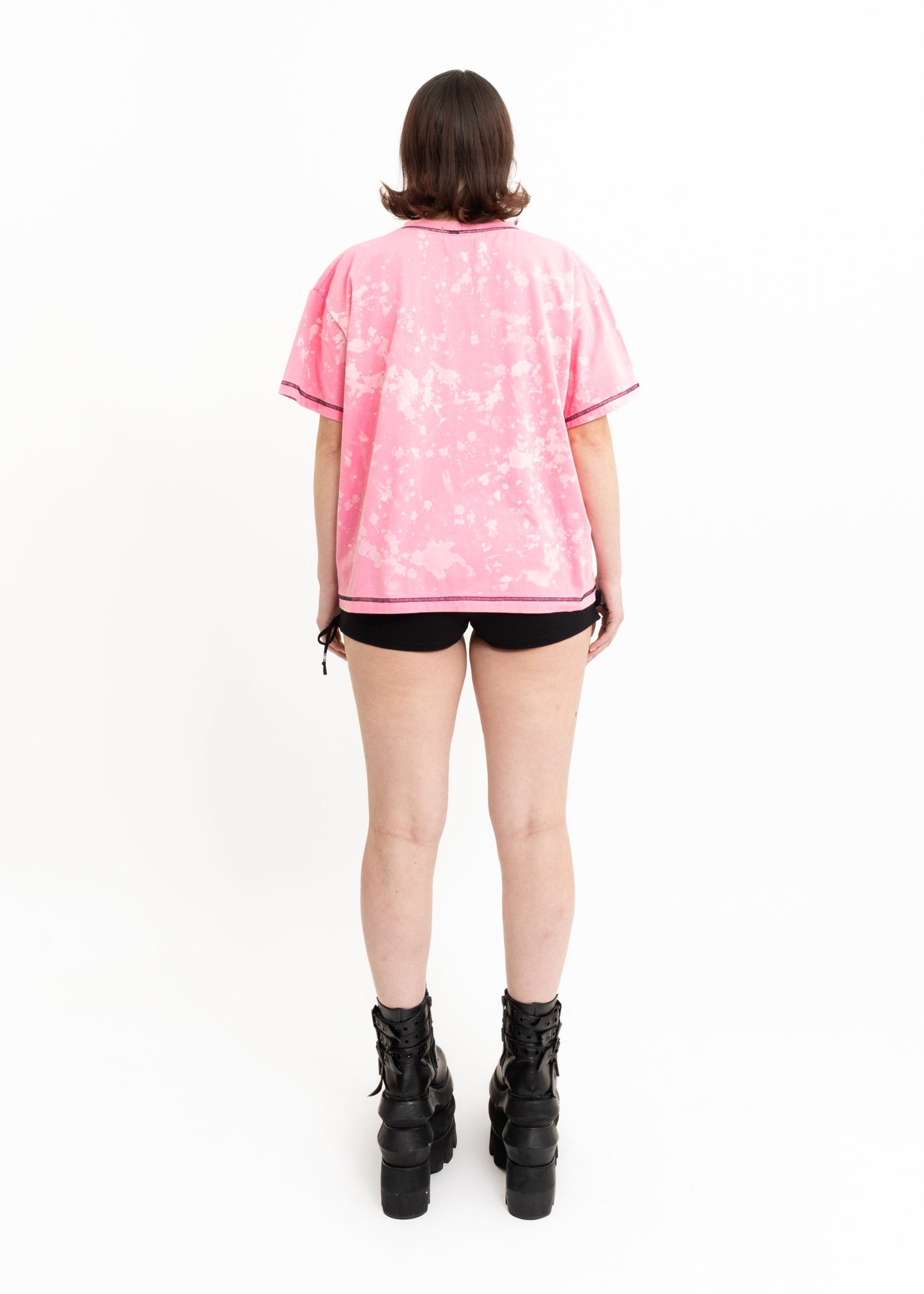 Awatea Anahera T-Shirt- Pink Bleach Bizarre Bazaar