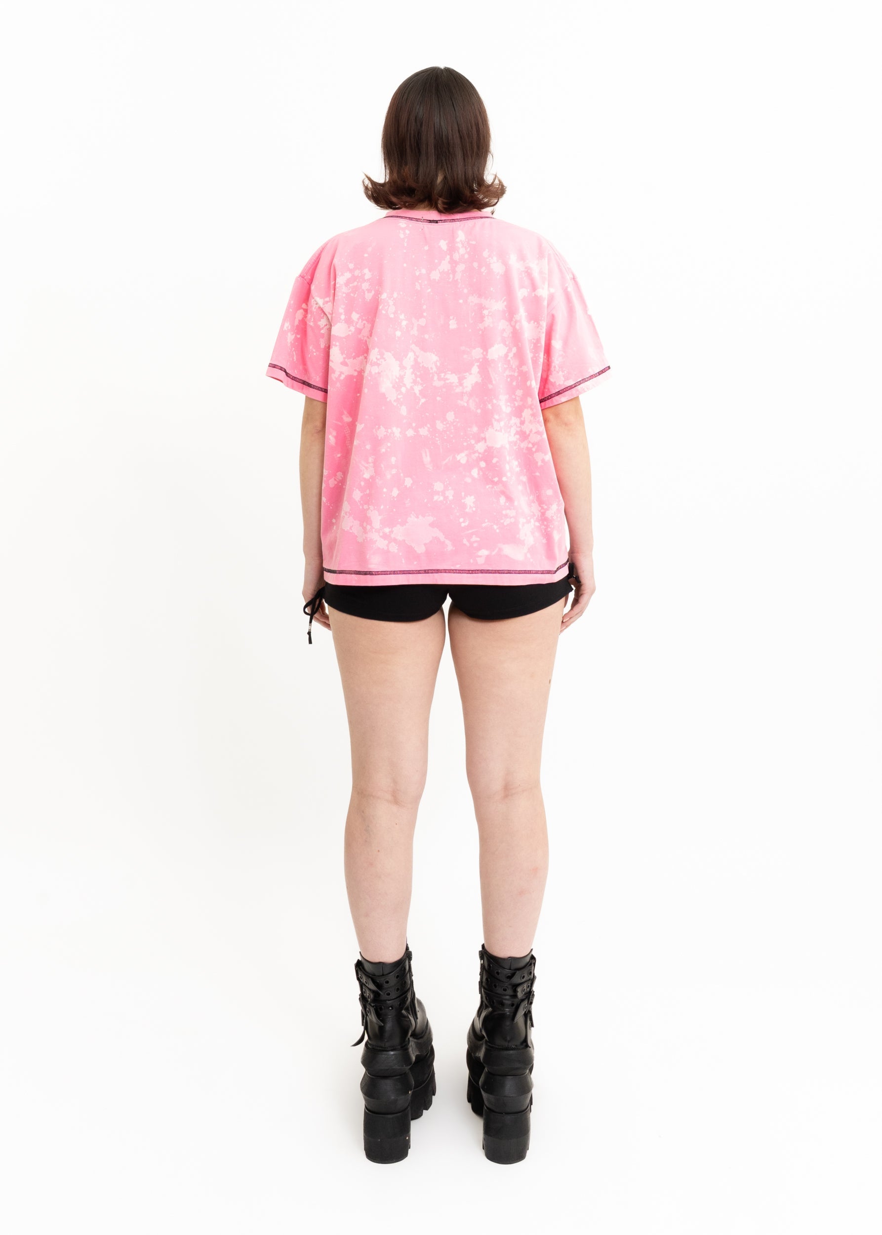 Awatea Anahera T-Shirt- Pink Bleach Bizarre Bazaar