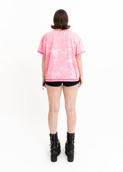 Awatea Anahera T-Shirt- Pink Bleach Bizarre Bazaar